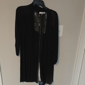 August Silk Black Lace Cardigan
